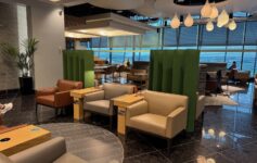 a room with chairs and tables