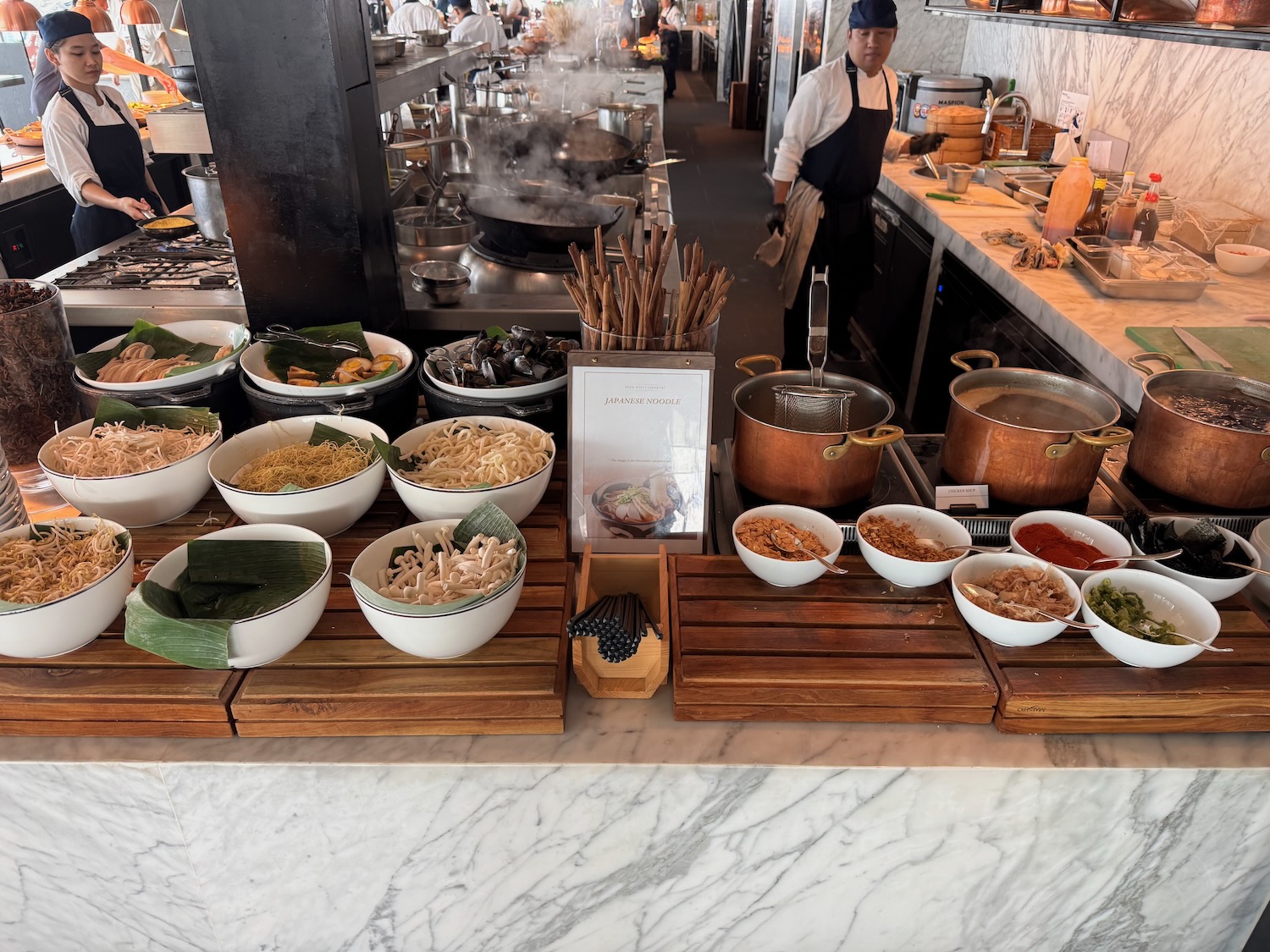 a table full of food