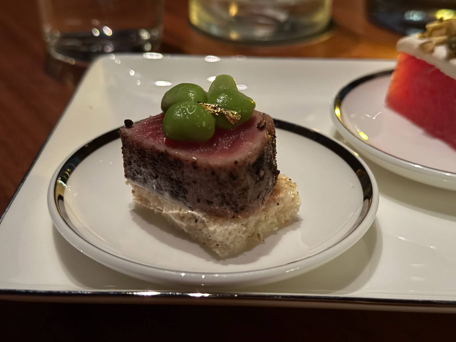 a plate with food on it