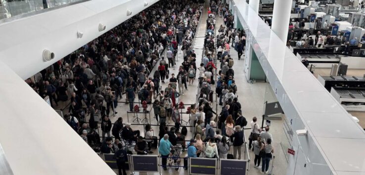 a large group of people in a large building
