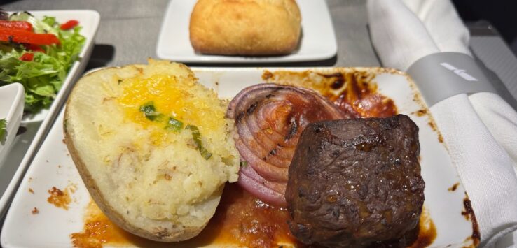 American Airlines Short Ribs Twice Baked Potato