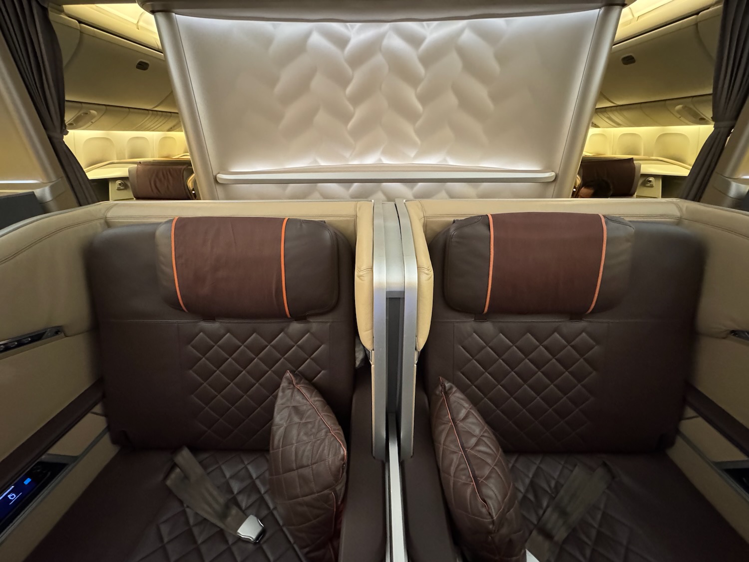 the seats in an airplane