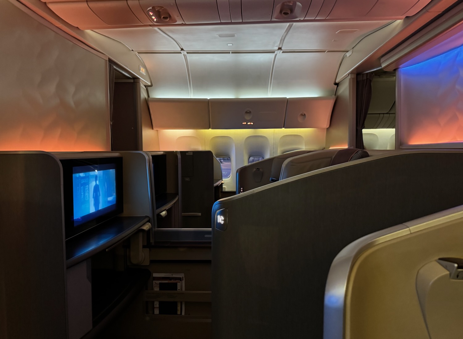 an airplane with a television