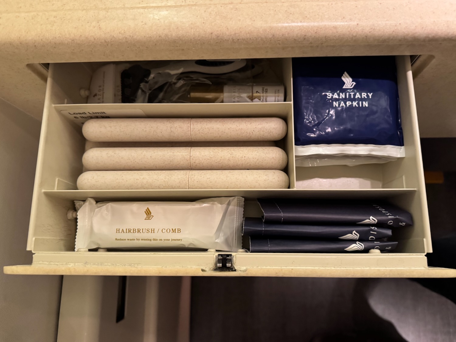 a drawer with items in it