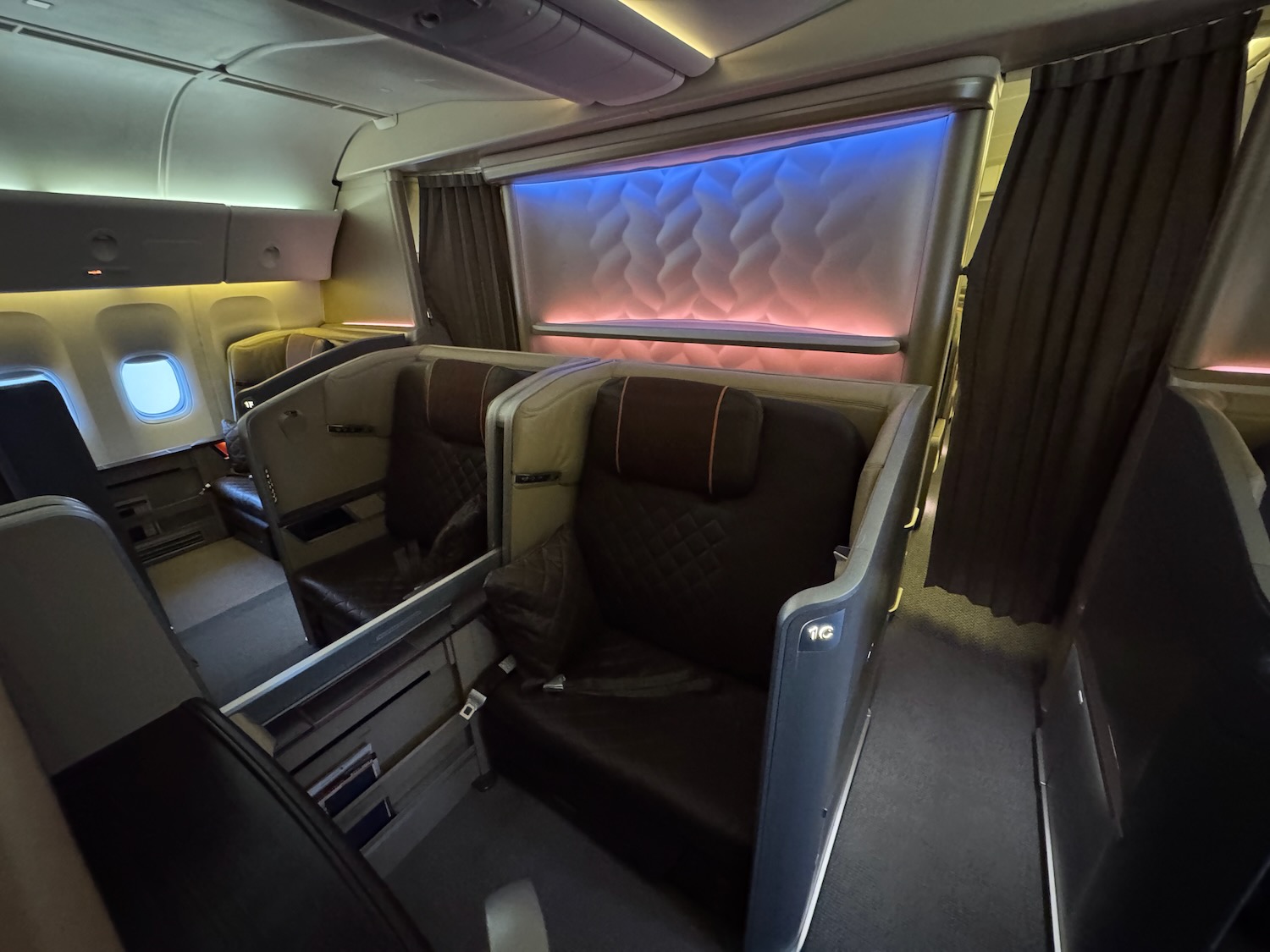 a seat in an airplane