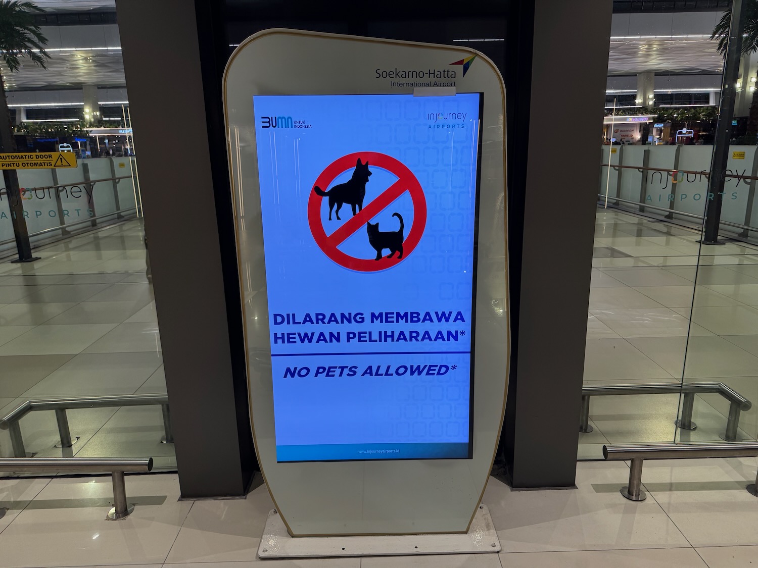 a sign on a stand