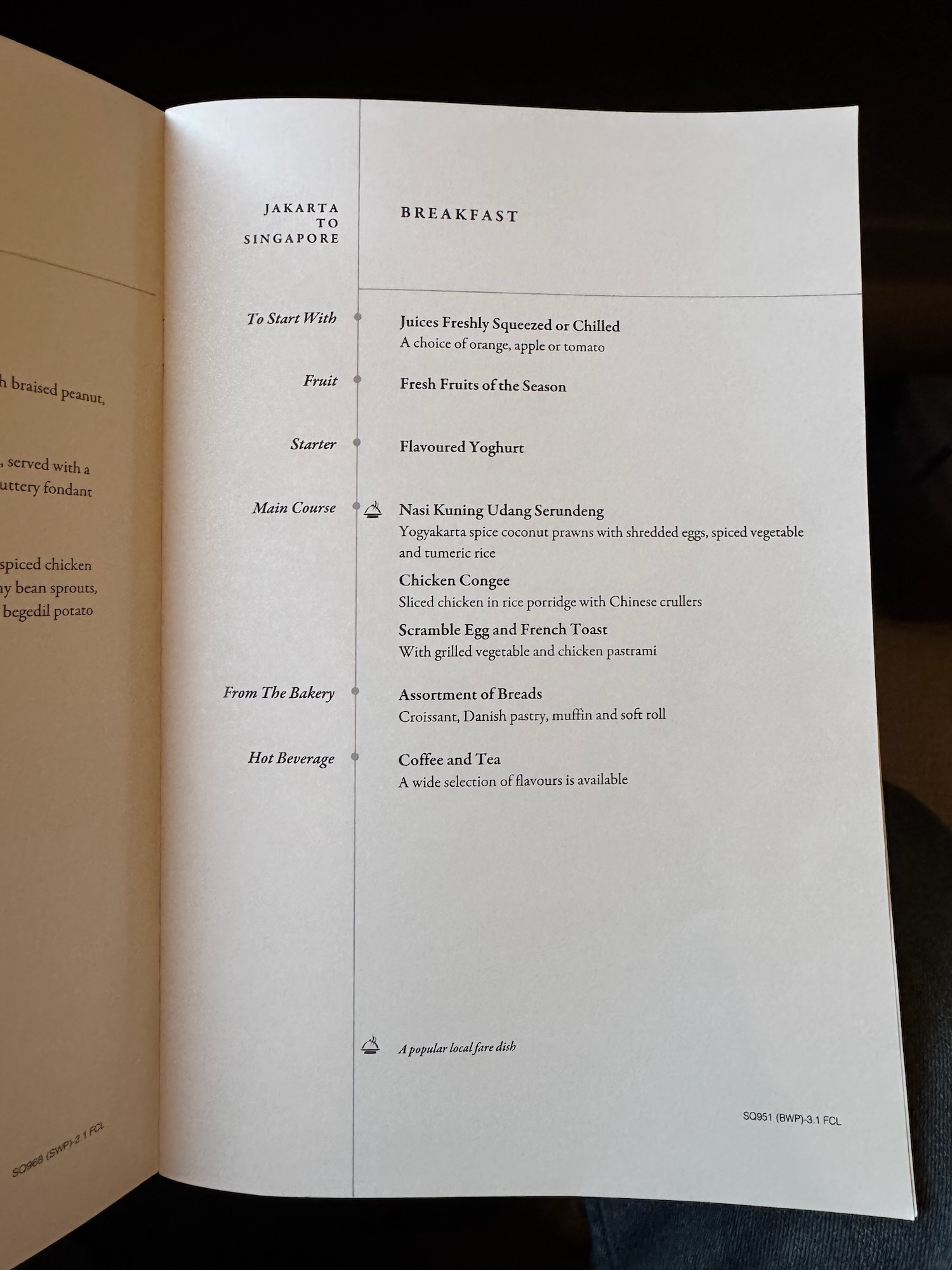 a menu of a restaurant