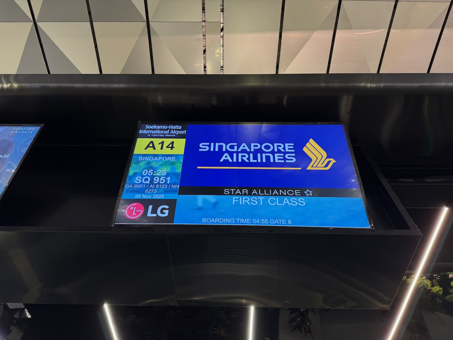 a sign from a ceiling