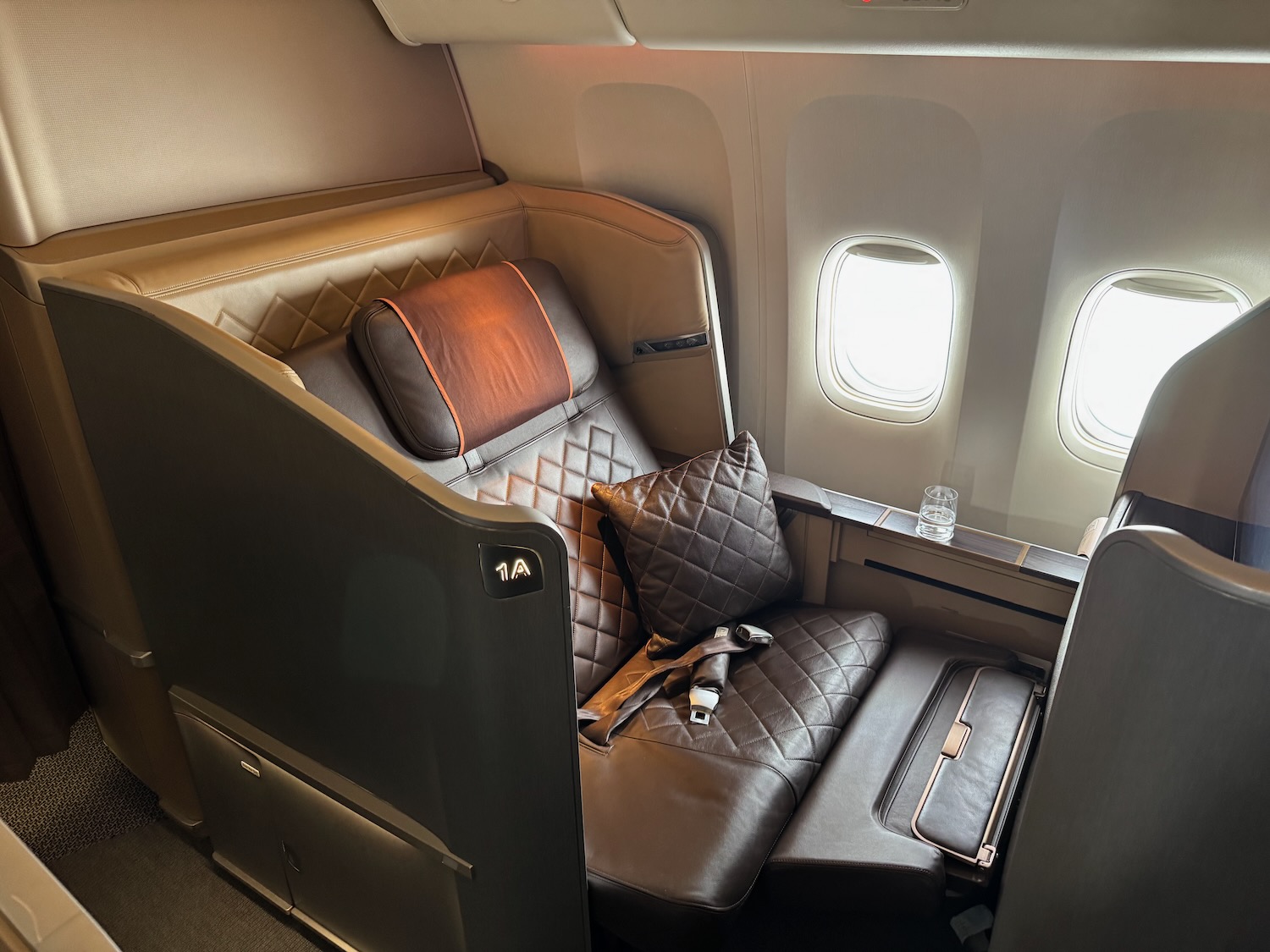 a seat in an airplane