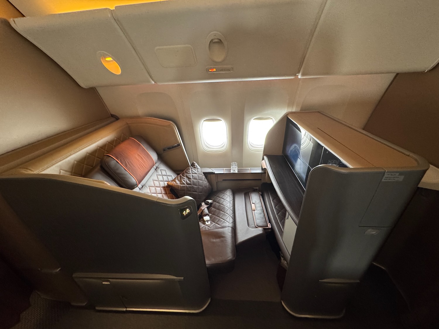 a seat in an airplane