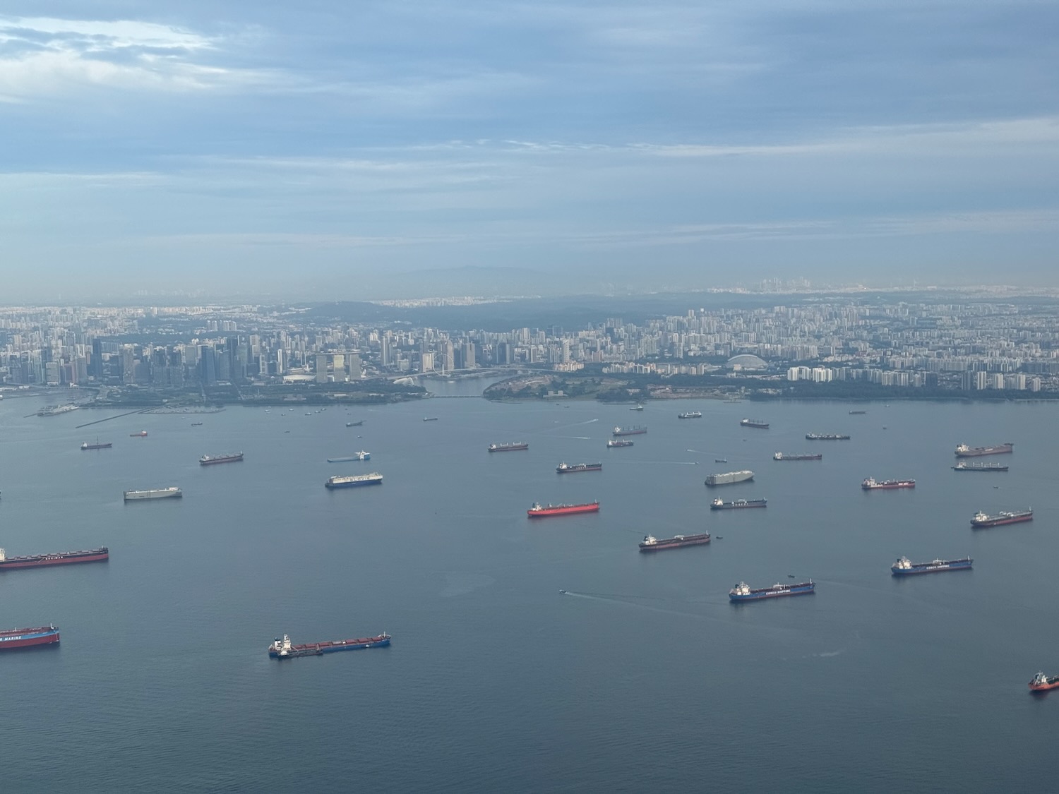 a large group of ships in the water