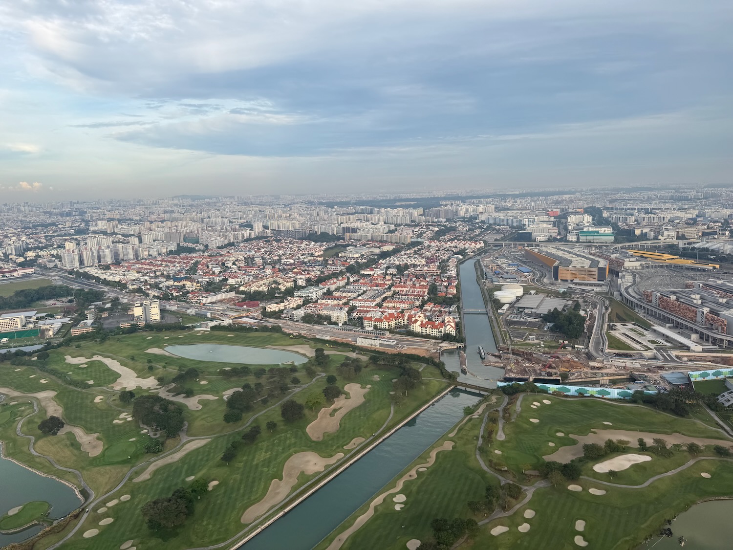 aerial view of a city from above