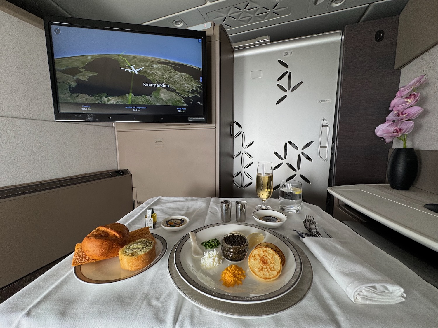 a table with food on it