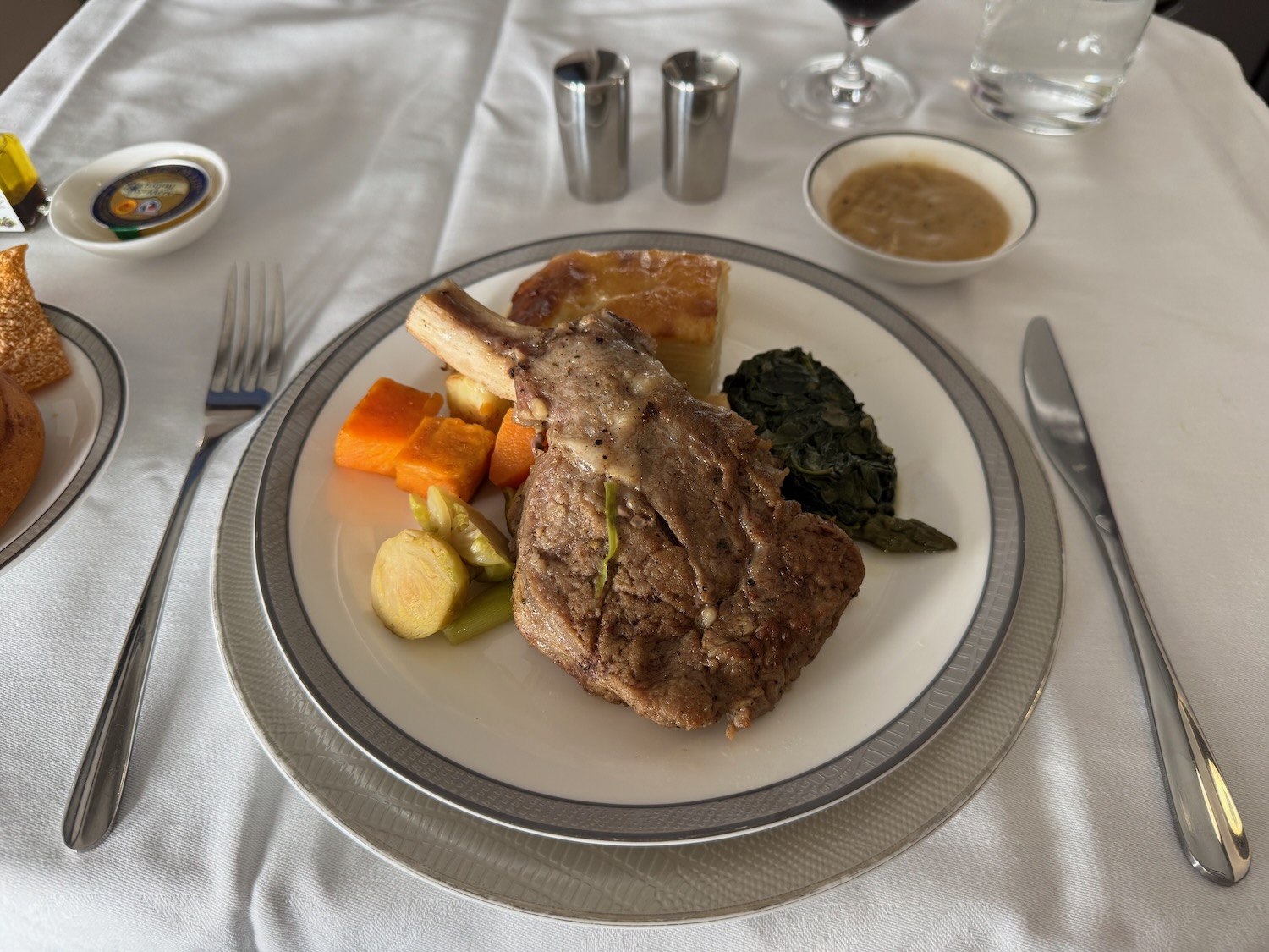 a plate of meat and vegetables