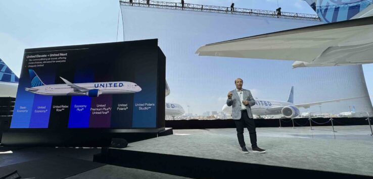 United Airlines cabin classes menu