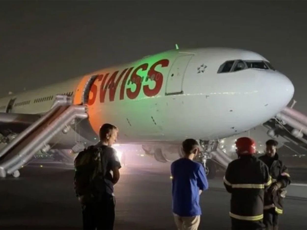 SWISS A330 Evacuated In Delhi After Aborted Takeoff: Elderly Passengers Break Legs While Others Take Selfies With Bags