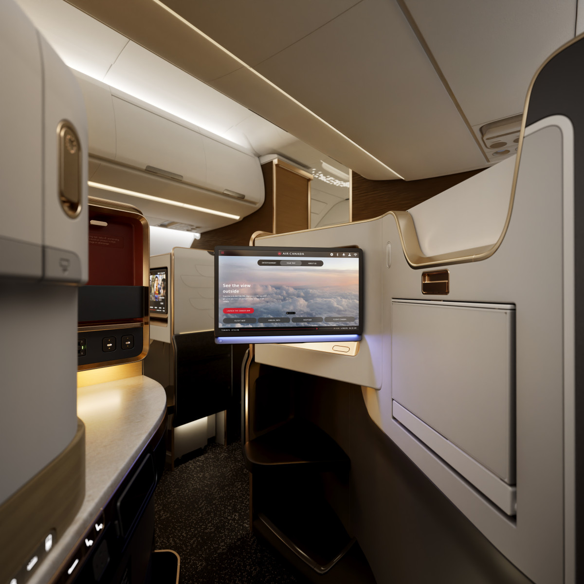 Air Canada Airbus A321XLR Golden Hearted Signature business class