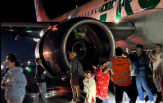 Frontier passenger leaving bags behind