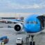 KLM Boeing 777 at gate in Amsterdam