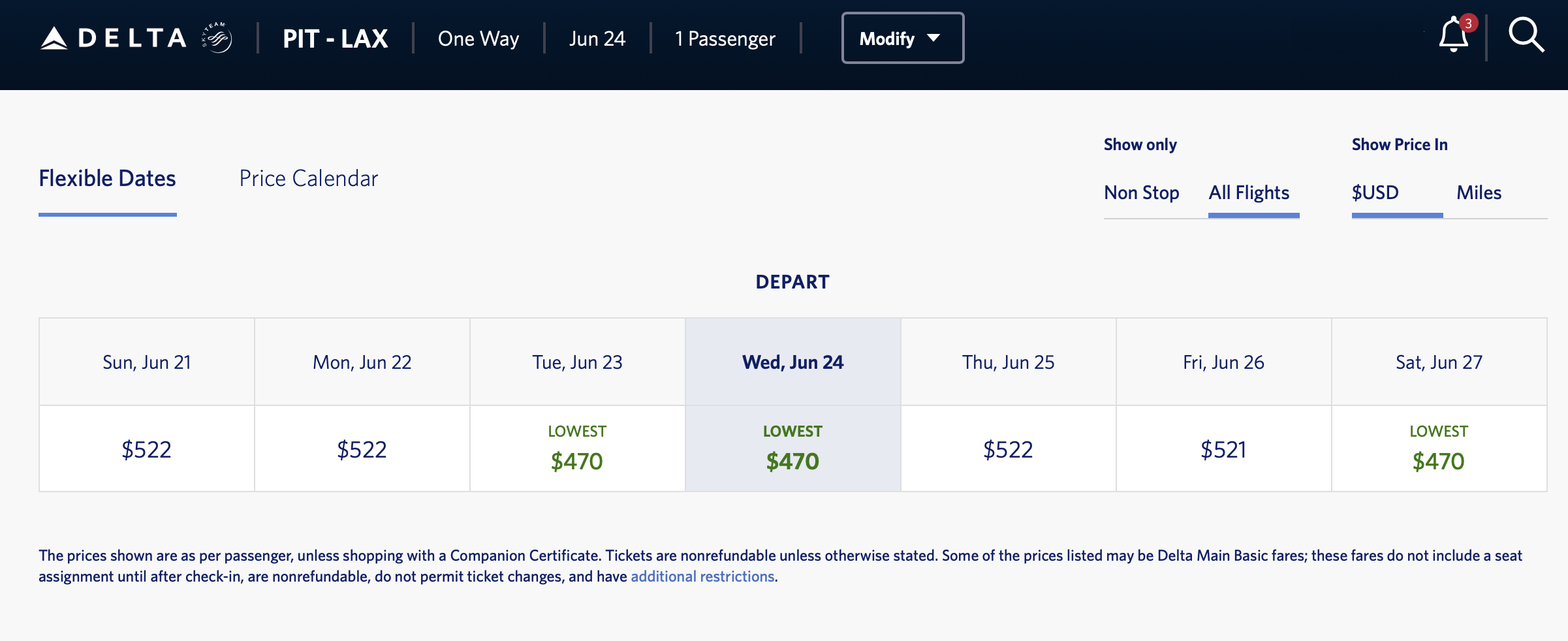 Delta Stays dollars $470