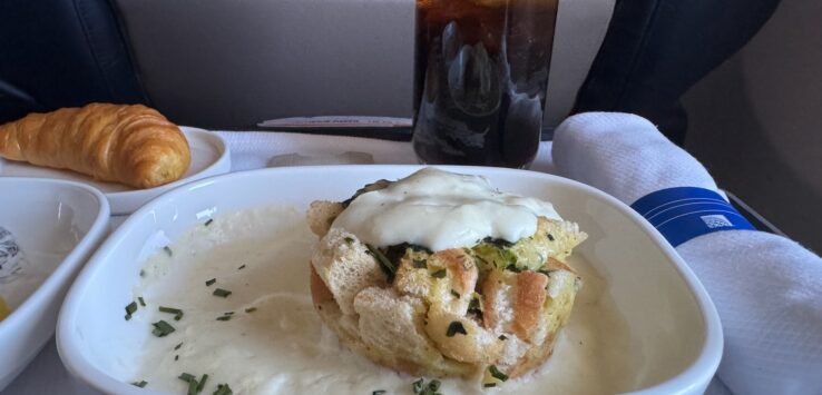 United Airlines First Class Breakfast
